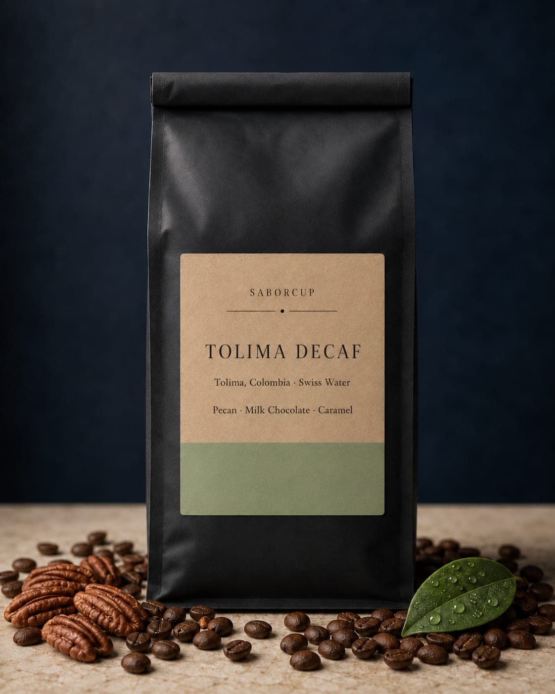 Tolima Decaf coffee bag